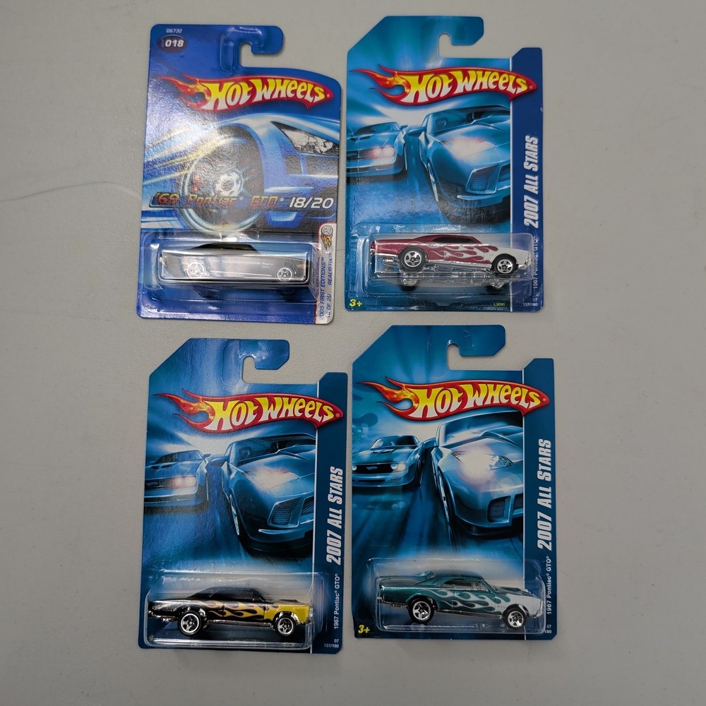 Hot Wheels Pontiac GTO Lot 69 First Editions 67 All Stars Flames 4 Car Set